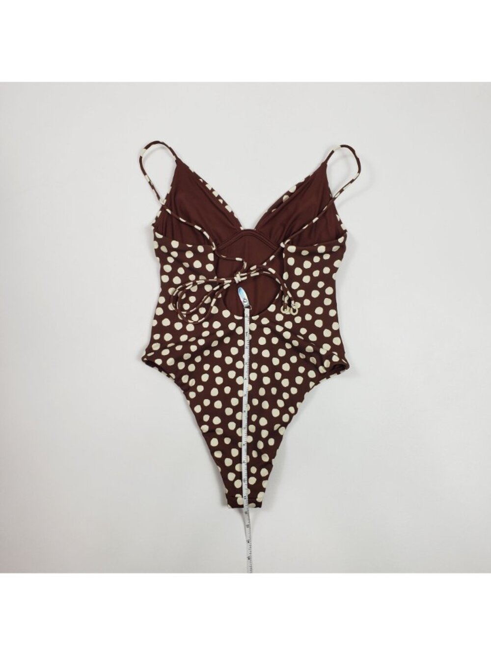 Zulu & Zephyr One-Piece Swimsuit Currant Spot Brown Polka Dot Women’s Size 2 NWT - Picture 9 of 16